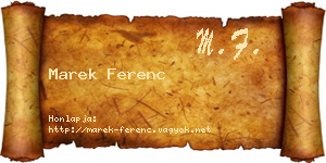 Marek Ferenc névjegykártya