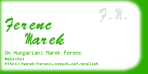 ferenc marek business card